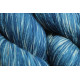 1-ply BB Nat - Medium indigo tie dye skein