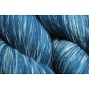 1-ply BB Nat - Medium indigo tie dye skein