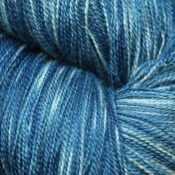 Mérinos et soie 24/2 - Indigo en fermentation tie and dye foncé