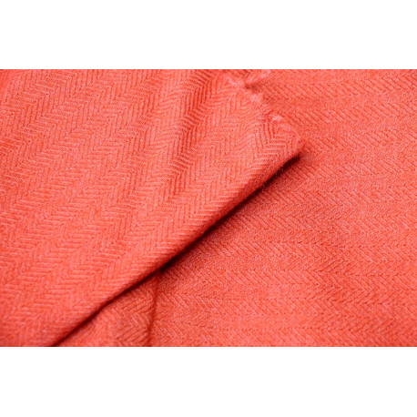 Wool and silk herringbone, 260g - Light madder red